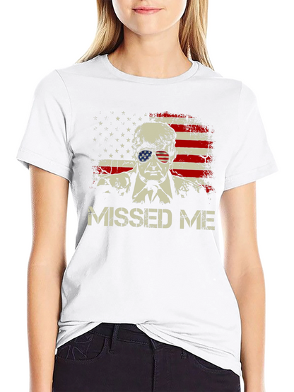 Missed Me Trump USA Flag T-Shirt