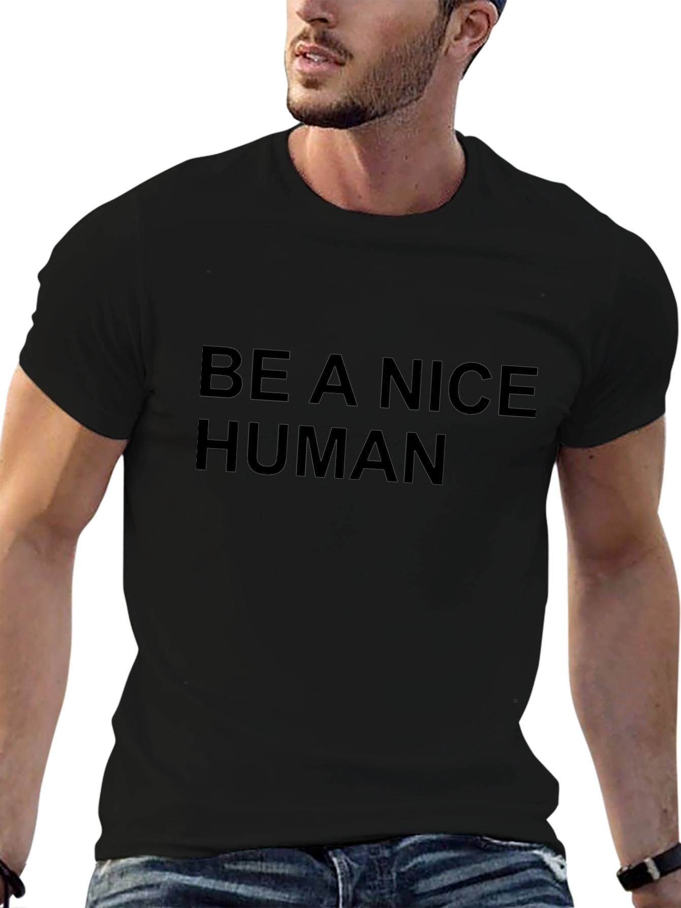 Be A Nice Human Black T-Shirt
