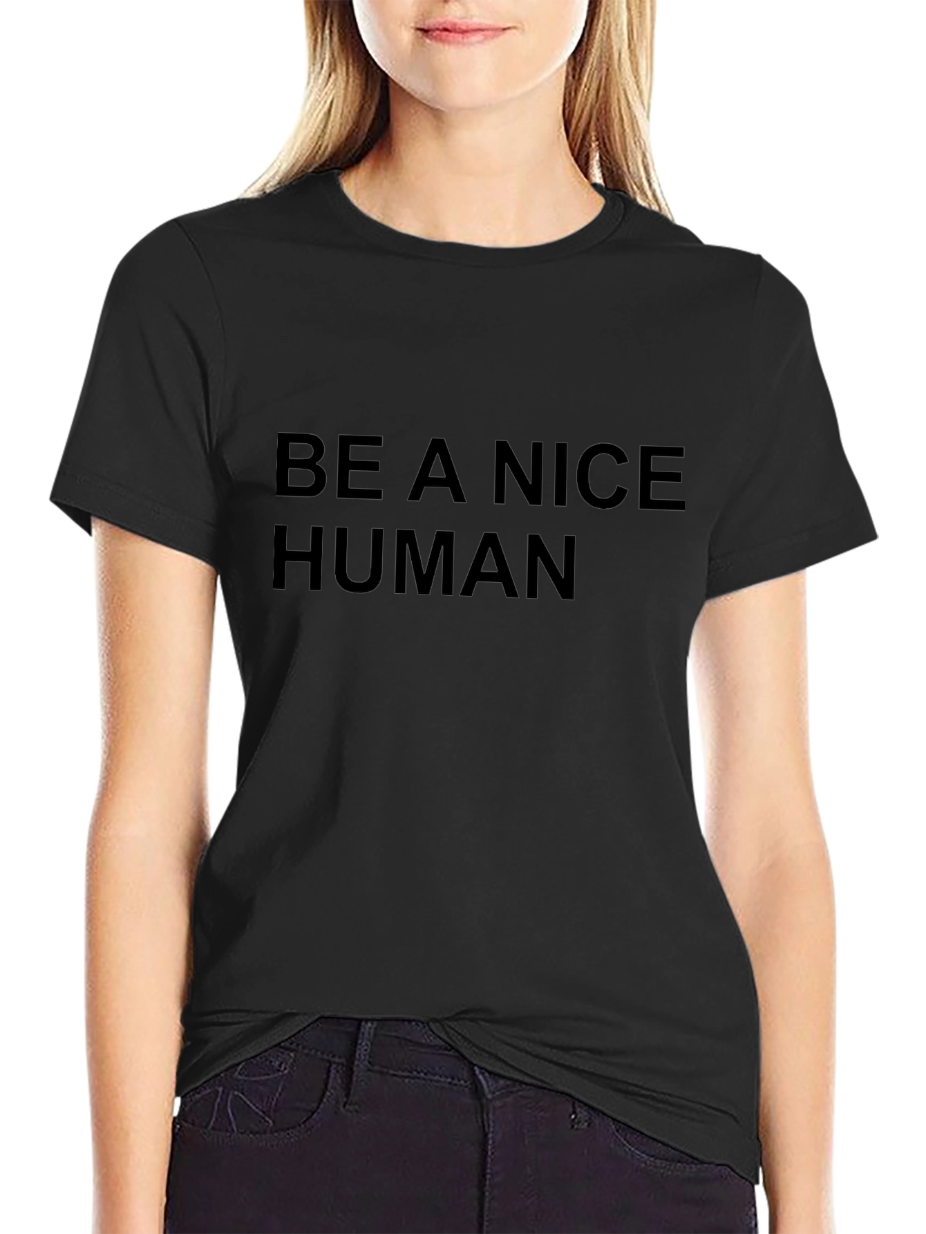 Be A Nice Human Black T-Shirt