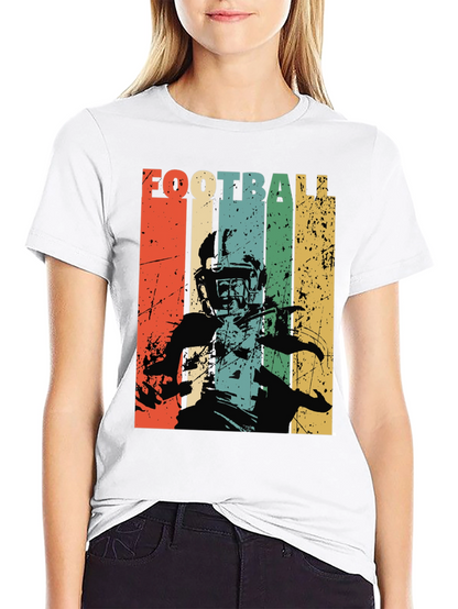 Retro Football Player Graphic T-Shirt
