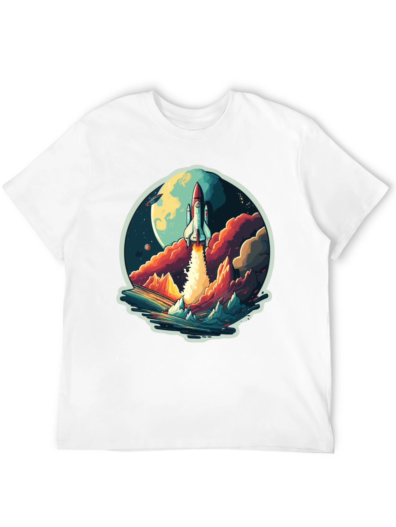 Rocket Launch Graphic T-Shirt - Space Adventure Tee