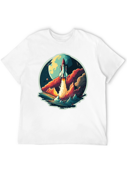 Rocket Launch Graphic T-Shirt - Space Adventure Tee
