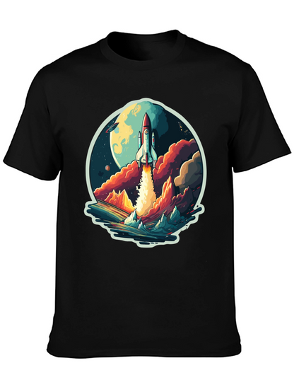 Rocket Launch Graphic T-Shirt - Space Adventure Tee