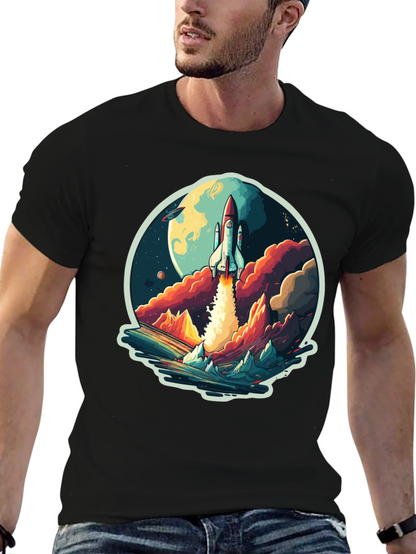 Rocket Launch Graphic T-Shirt - Space Adventure Tee