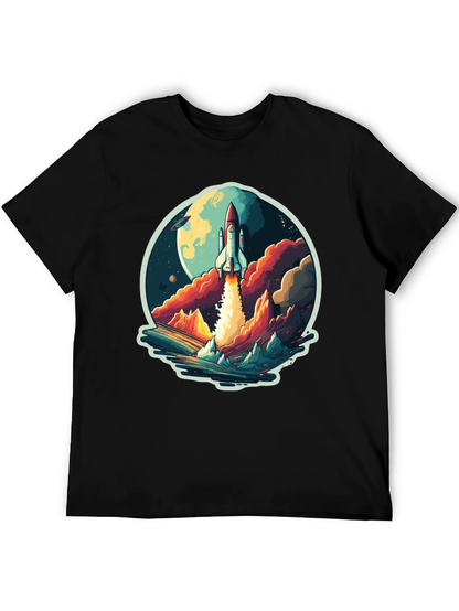 Rocket Launch Graphic T-Shirt - Space Adventure Tee