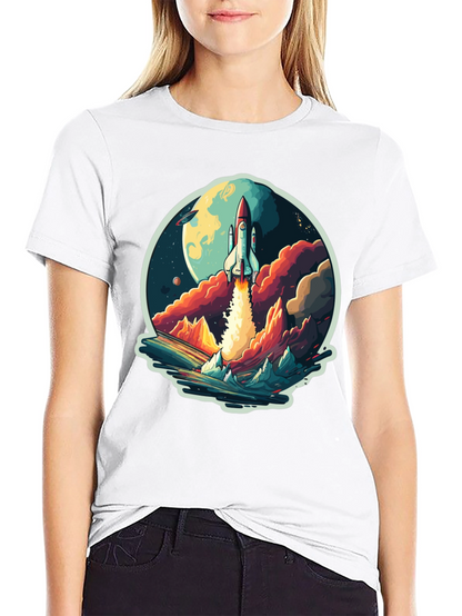 Rocket Launch Graphic T-Shirt - Space Adventure Tee