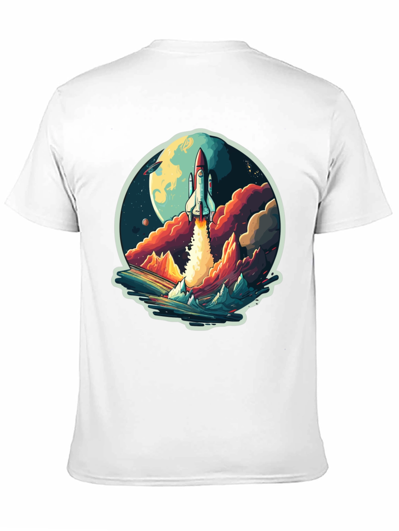 Rocket Launch Graphic T-Shirt - Space Adventure Tee