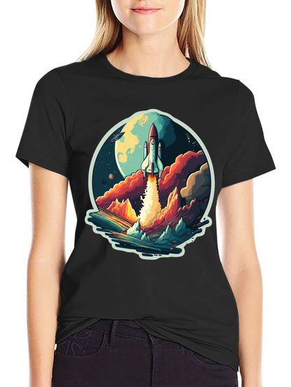 Rocket Launch Graphic T-Shirt - Space Adventure Tee
