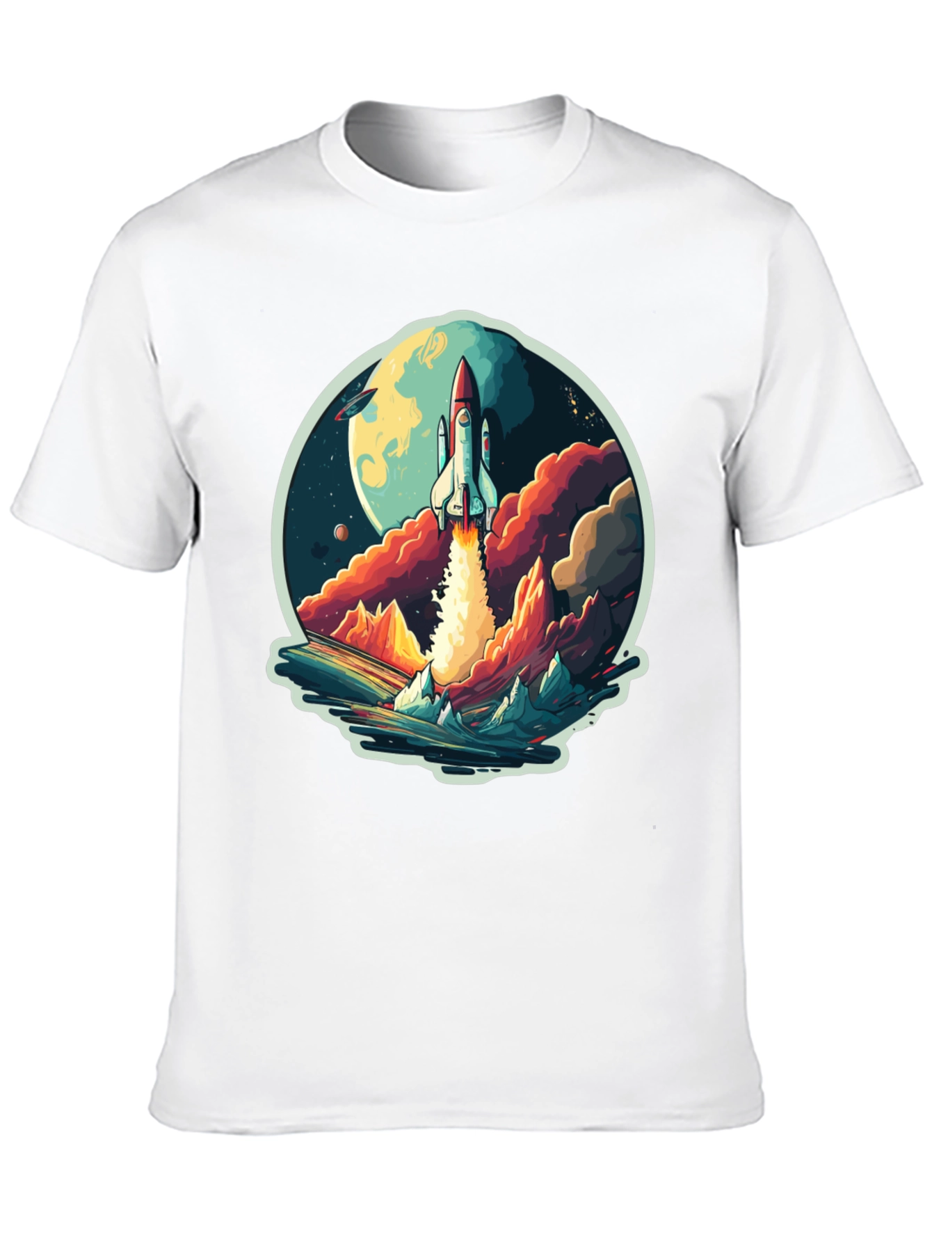 Rocket Launch Graphic T-Shirt - Space Adventure Tee