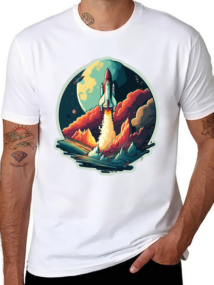 Rocket Launch Graphic T-Shirt - Space Adventure Tee