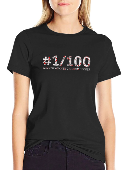 #1/100 Winner Winner Chicken Dinner Black T-Shirt
