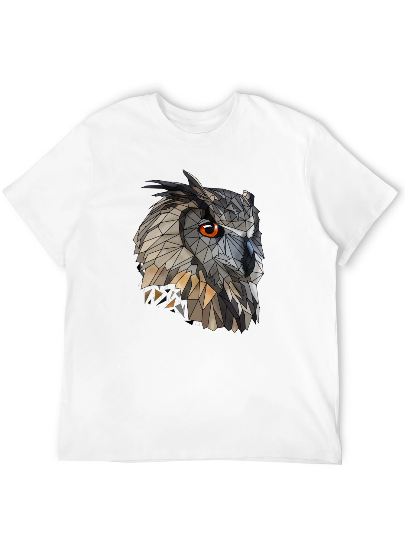 Geometric Owl Graphic Black T-Shirt