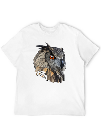 Geometric Owl Graphic Black T-Shirt