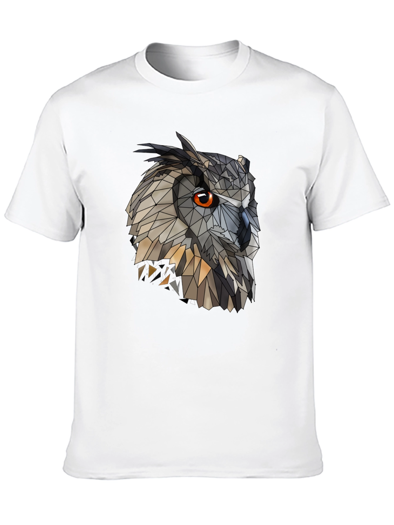 Geometric Owl Graphic Black T-Shirt