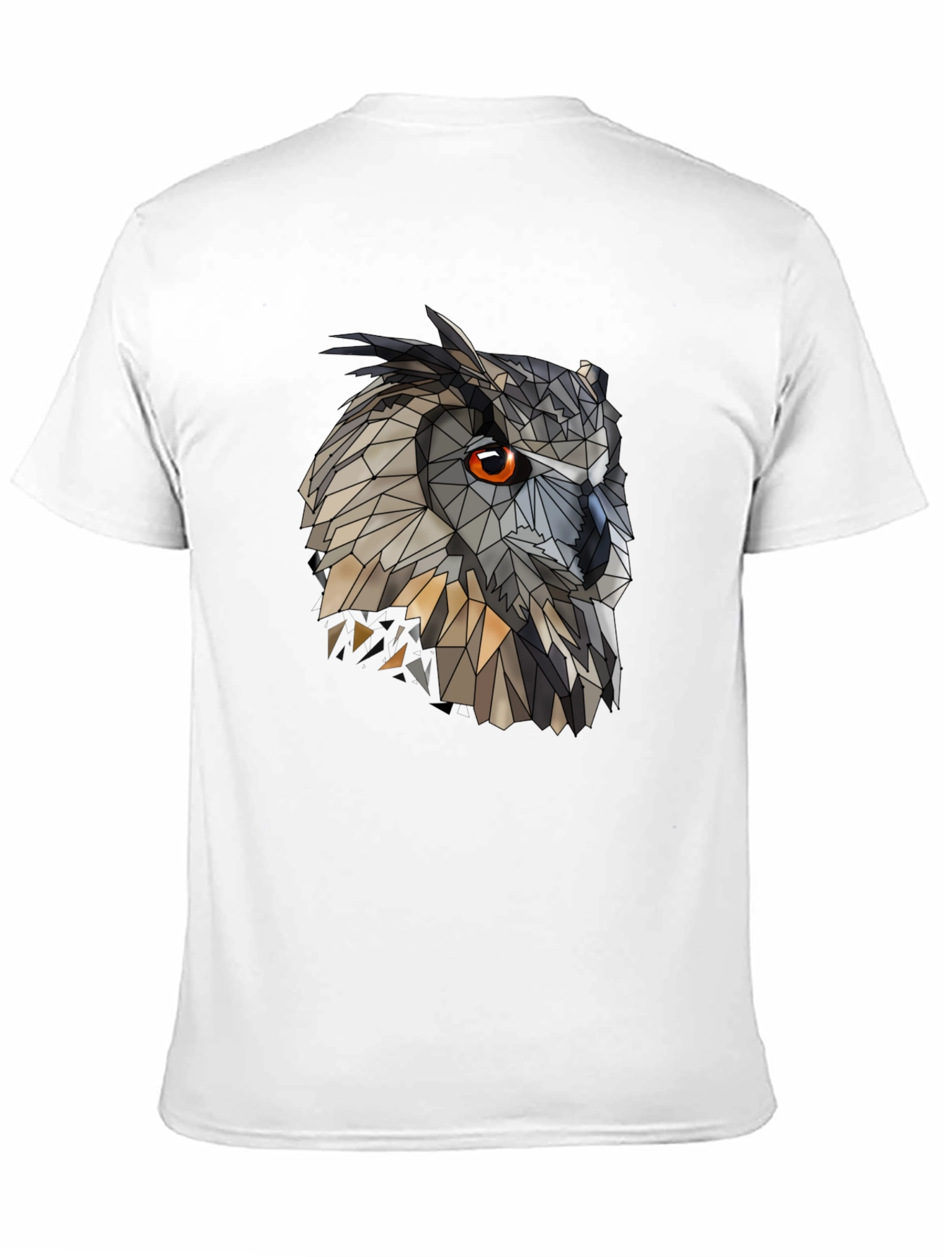 Geometric Owl Graphic Black T-Shirt