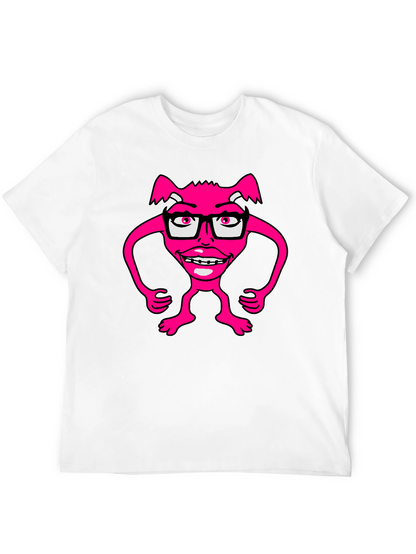 Funny Pink Monster Wearing Glasses T-Shirt