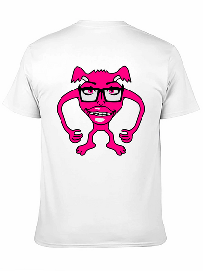 Funny Pink Monster Wearing Glasses T-Shirt