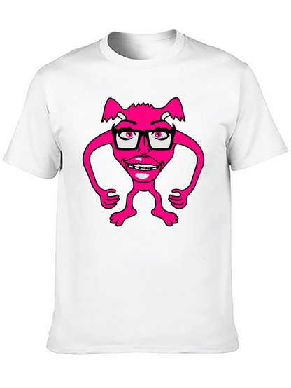 Funny Pink Monster Wearing Glasses T-Shirt