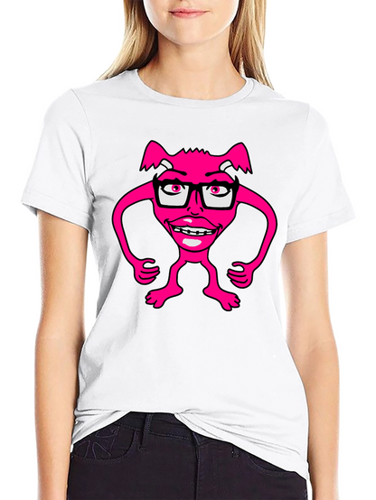 Funny Pink Monster Wearing Glasses T-Shirt