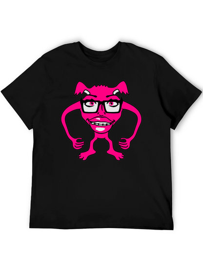 Funny Pink Monster Wearing Glasses T-Shirt
