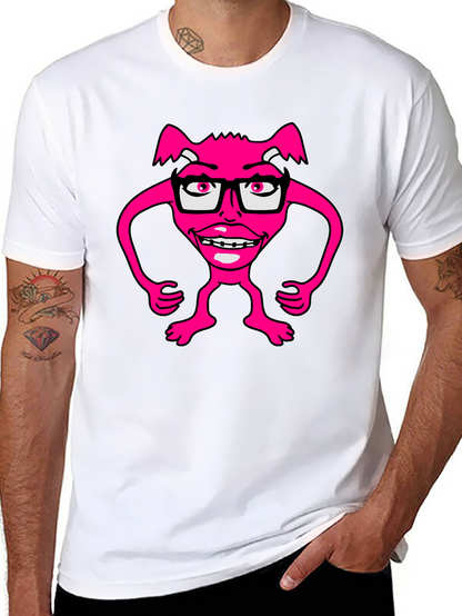 Funny Pink Monster Wearing Glasses T-Shirt