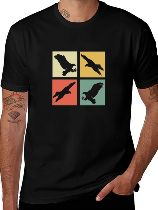 Retro Eagle Silhouette Graphic T-Shirt