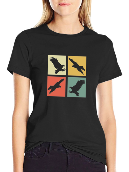 Retro Eagle Silhouette Graphic T-Shirt
