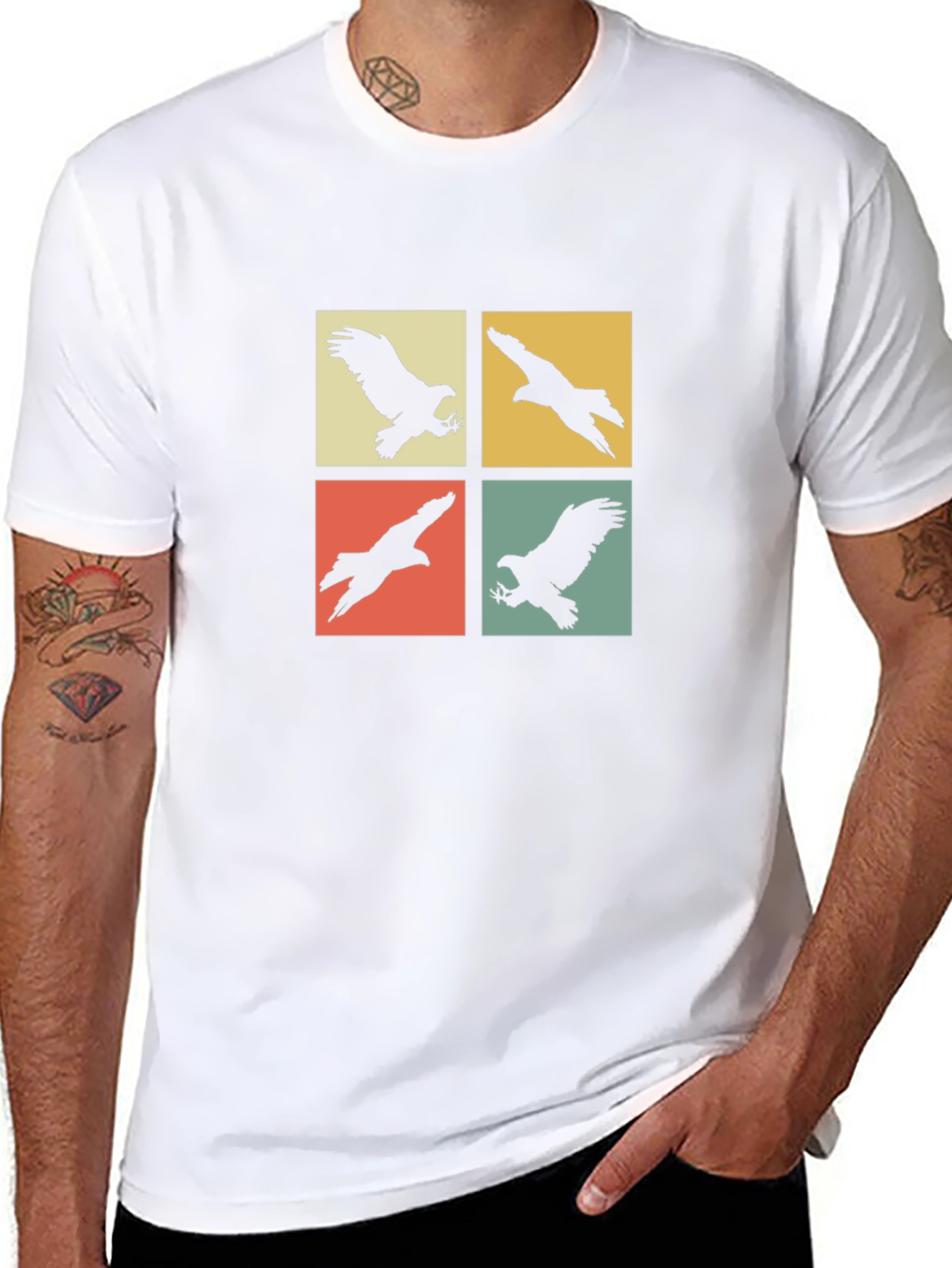 Retro Eagle Silhouette Graphic T-Shirt