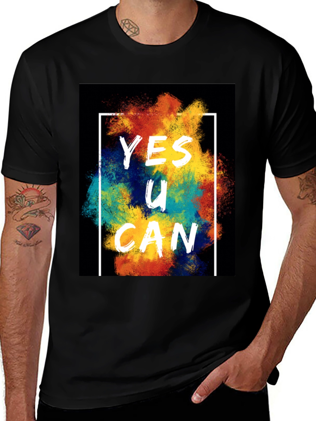 Yes U Can Graphic Tee - Motivational T-Shirt