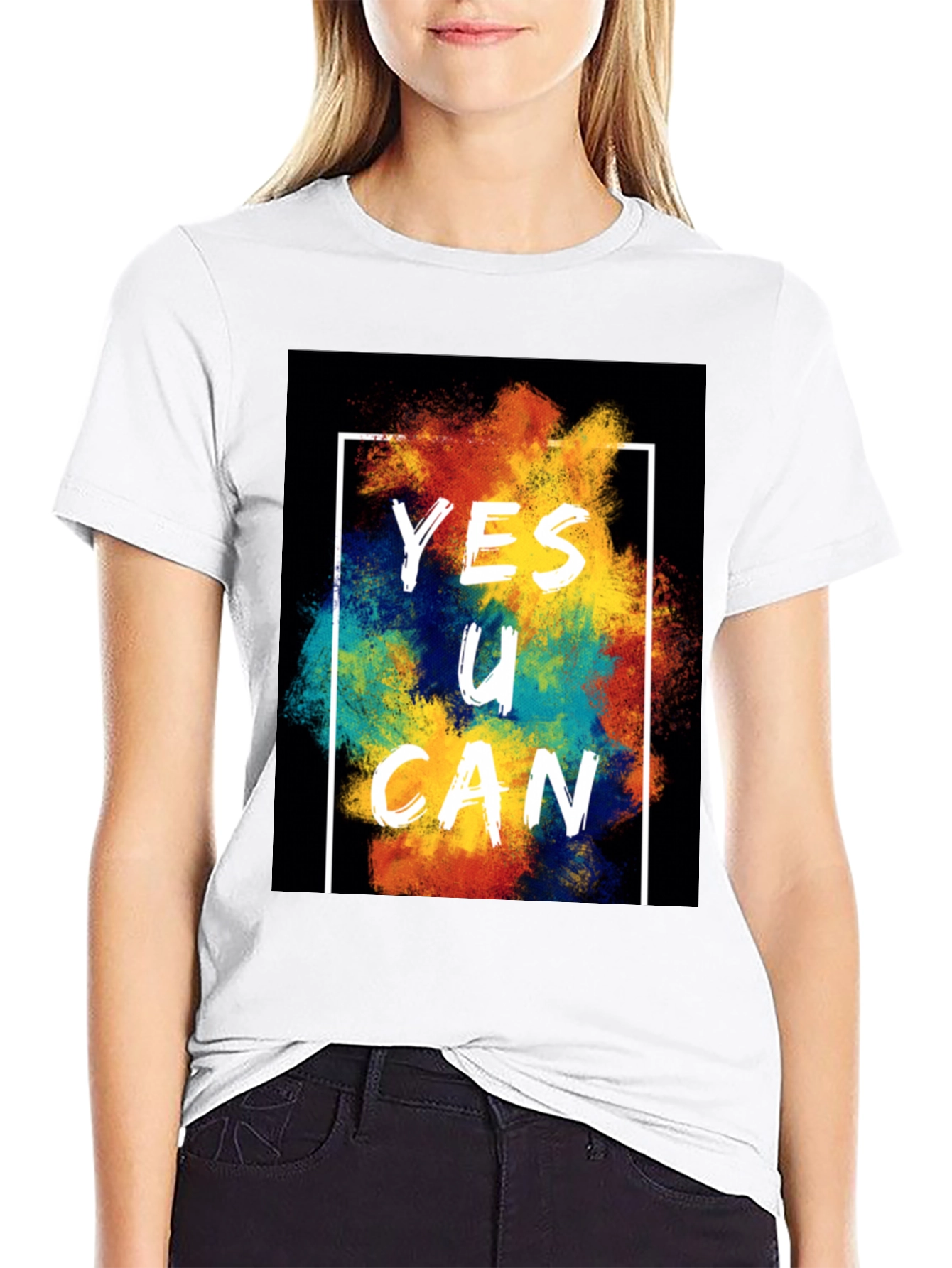 Yes U Can Graphic Tee - Motivational T-Shirt