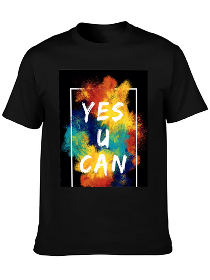 Yes U Can Graphic Tee - Motivational T-Shirt