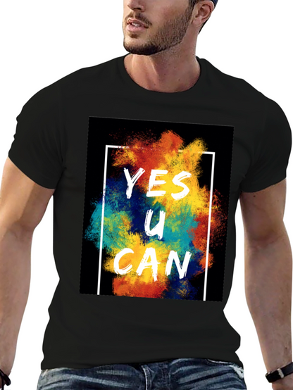 Yes U Can Graphic Tee - Motivational T-Shirt
