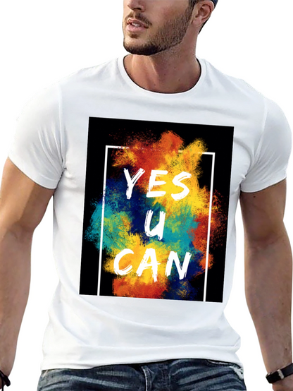 Yes U Can Graphic Tee - Motivational T-Shirt