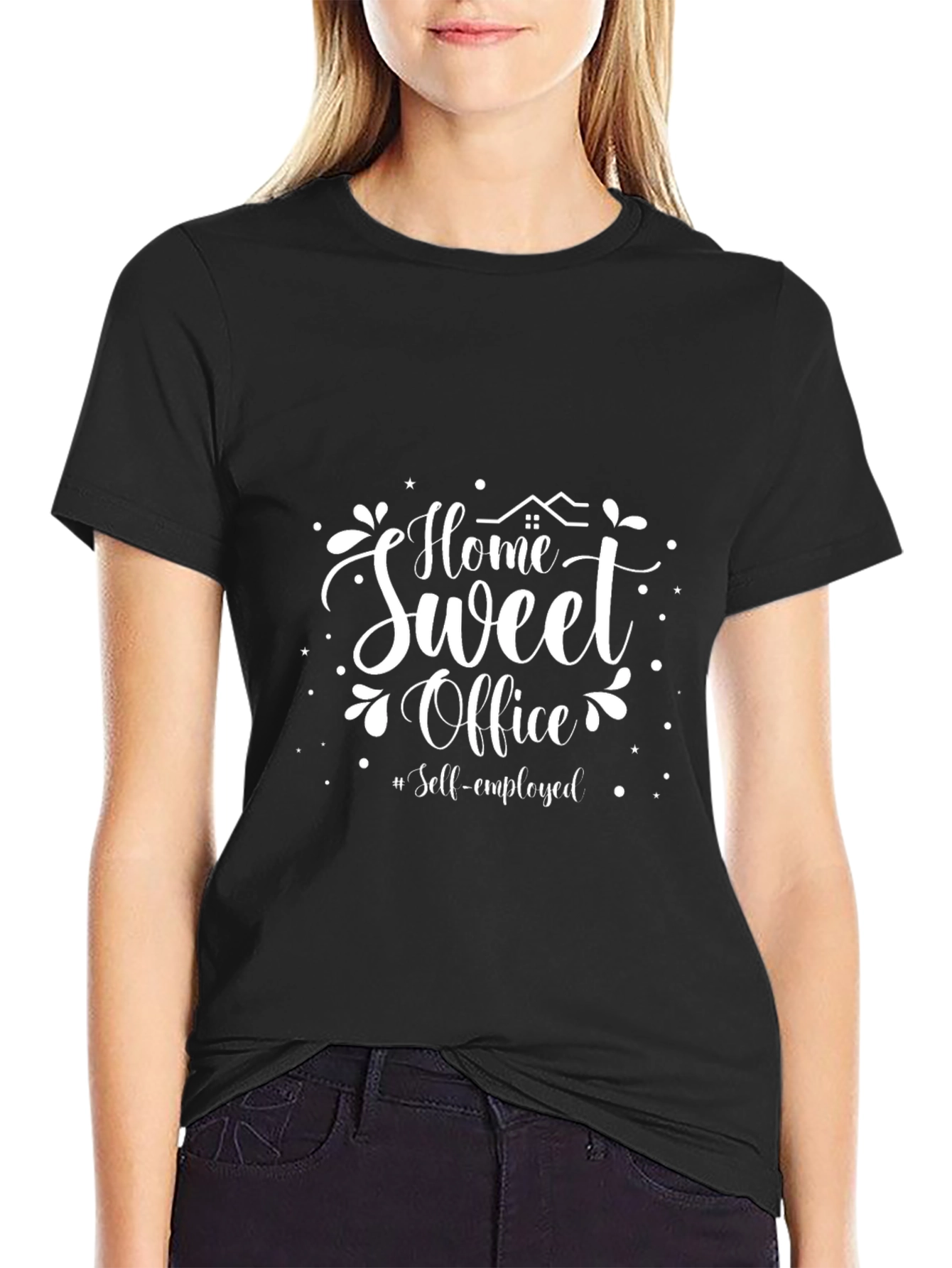 Home Sweet Office T-Shirt - Self-Employed Black Tee