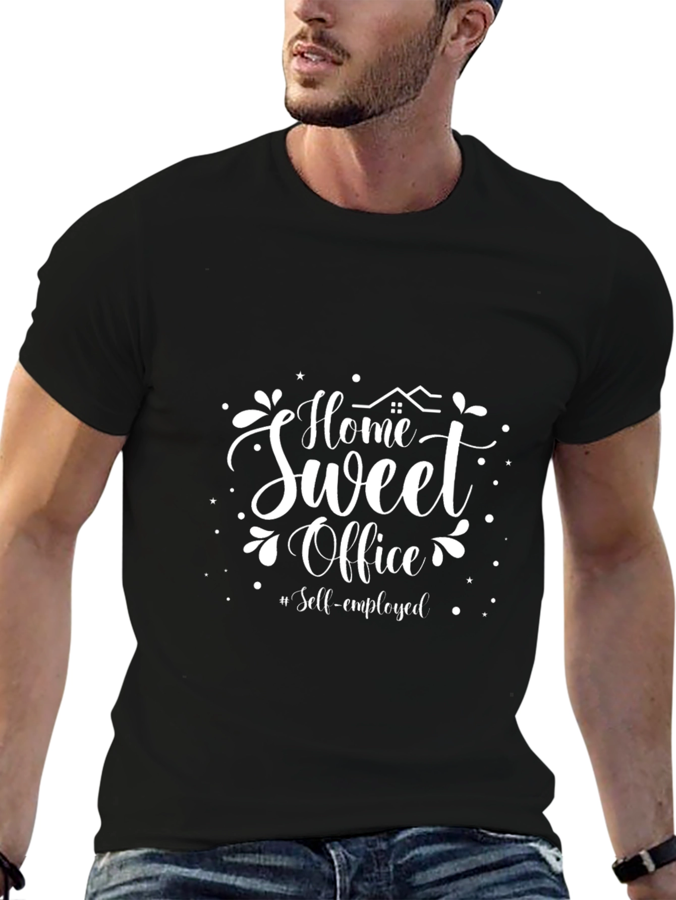 Home Sweet Office T-Shirt - Self-Employed Black Tee