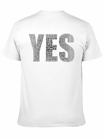 Word Art Yes Graphic Black T-Shirt