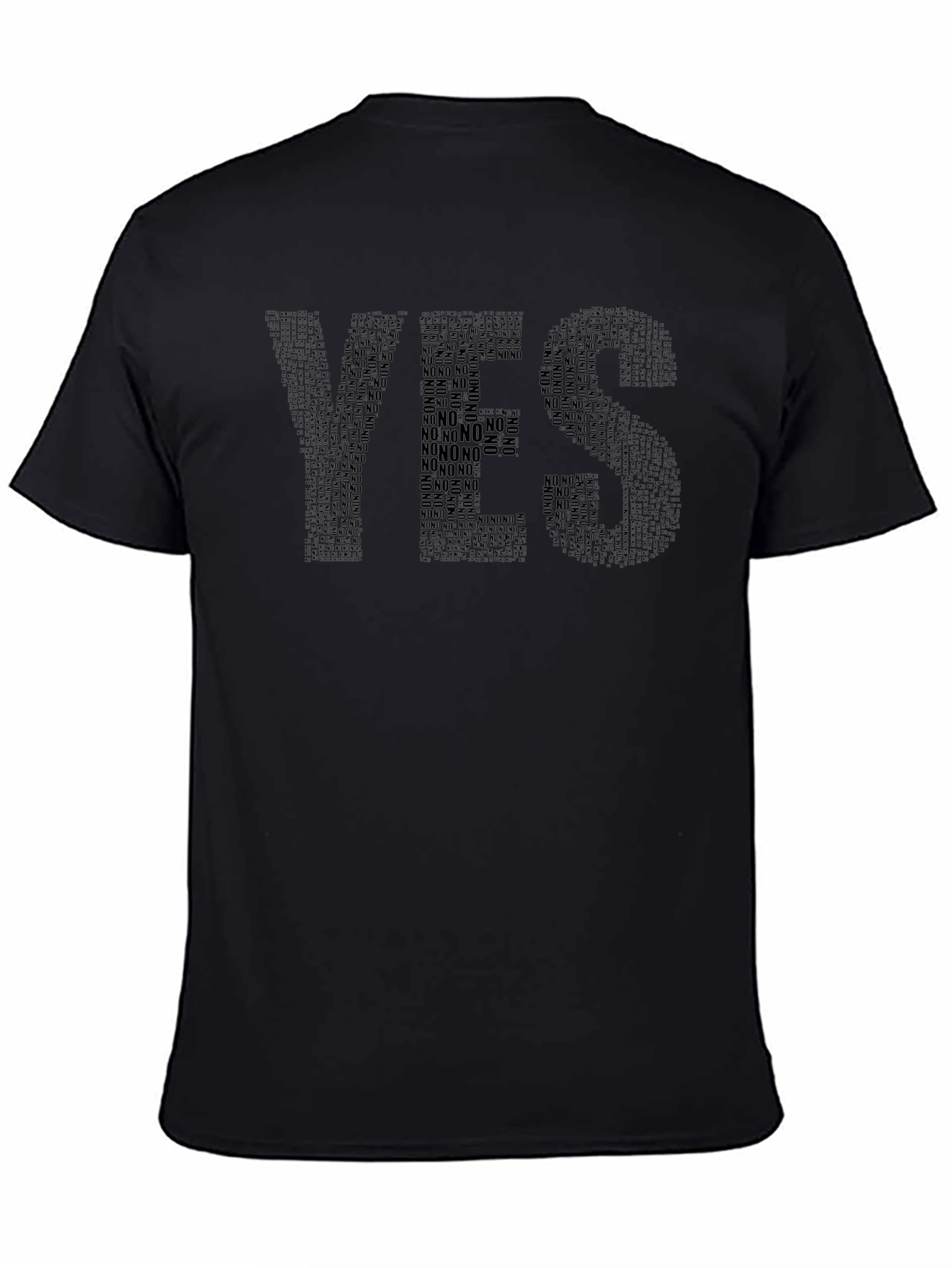 Word Art Yes Graphic Black T-Shirt