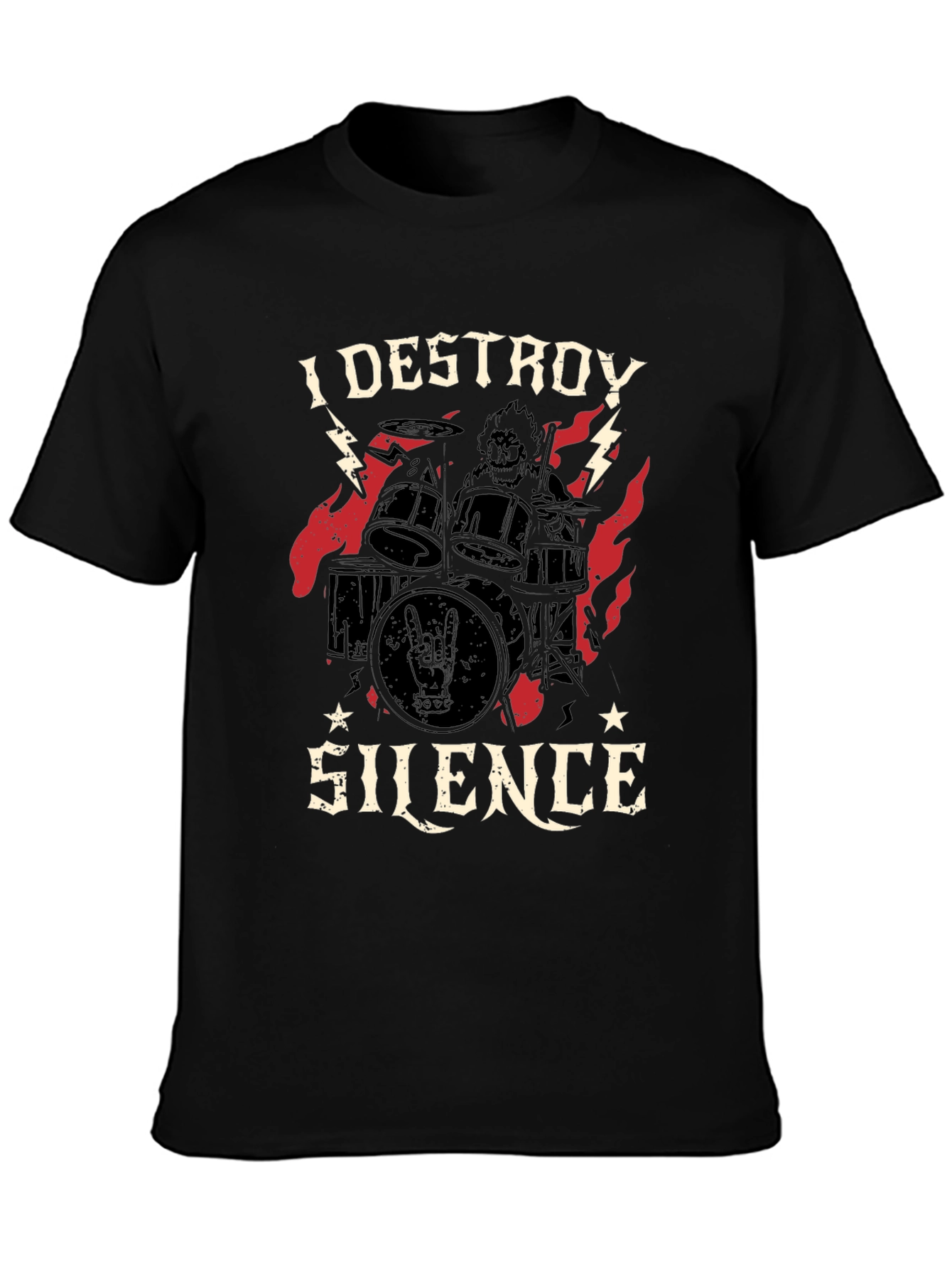 I Destroy Silence Graphic Tee - Black