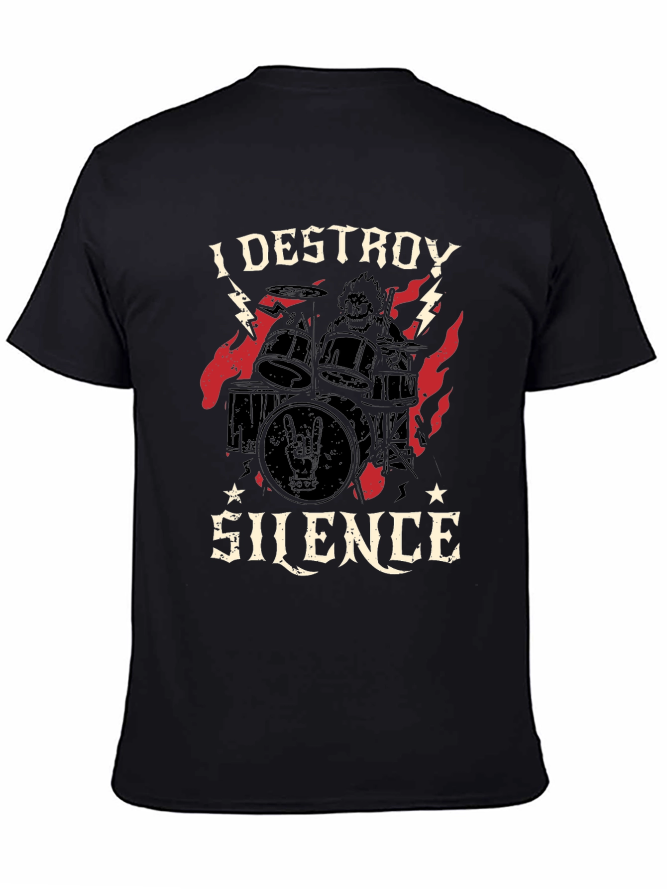 I Destroy Silence Graphic Tee - Black