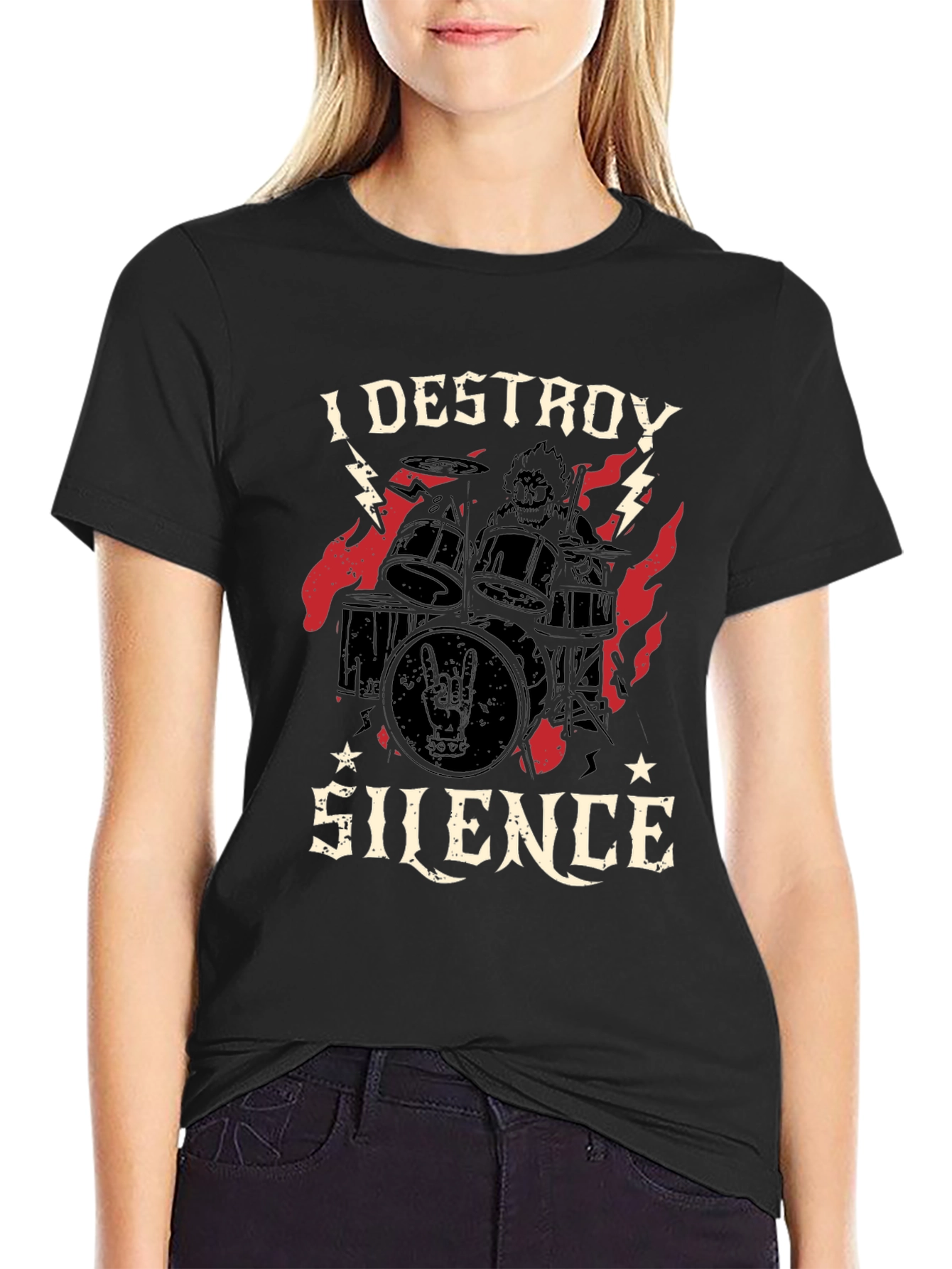 I Destroy Silence Graphic Tee - Black