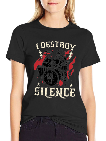 I Destroy Silence Graphic Tee - Black