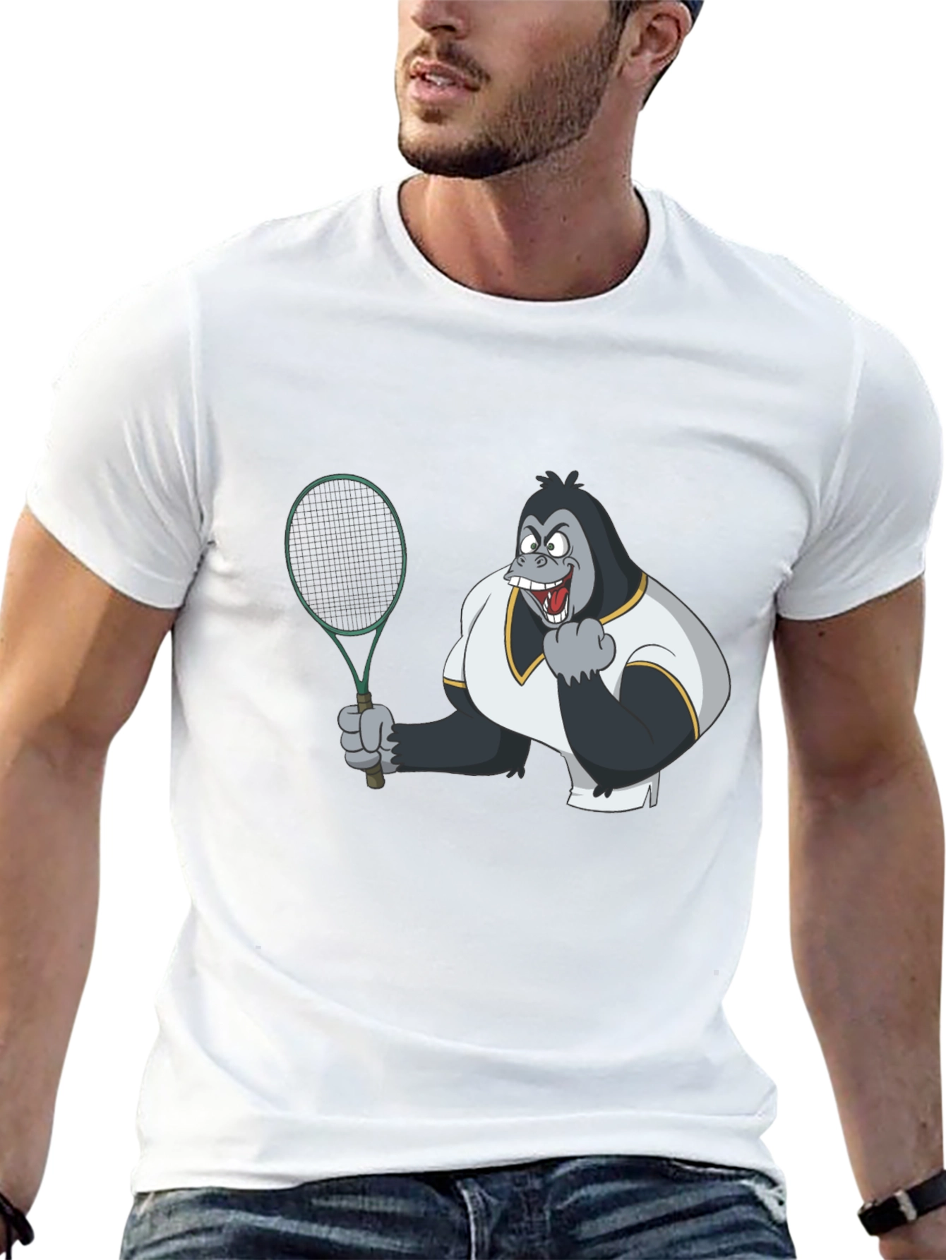 Tennis Gorilla Graphic Tee - Black