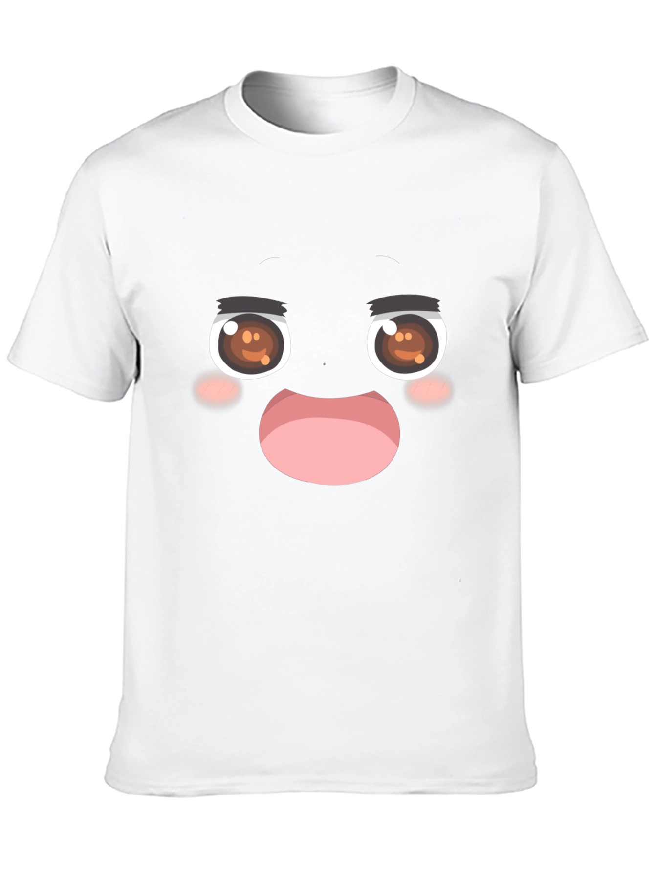 Funny Anime Face Black T-Shirt