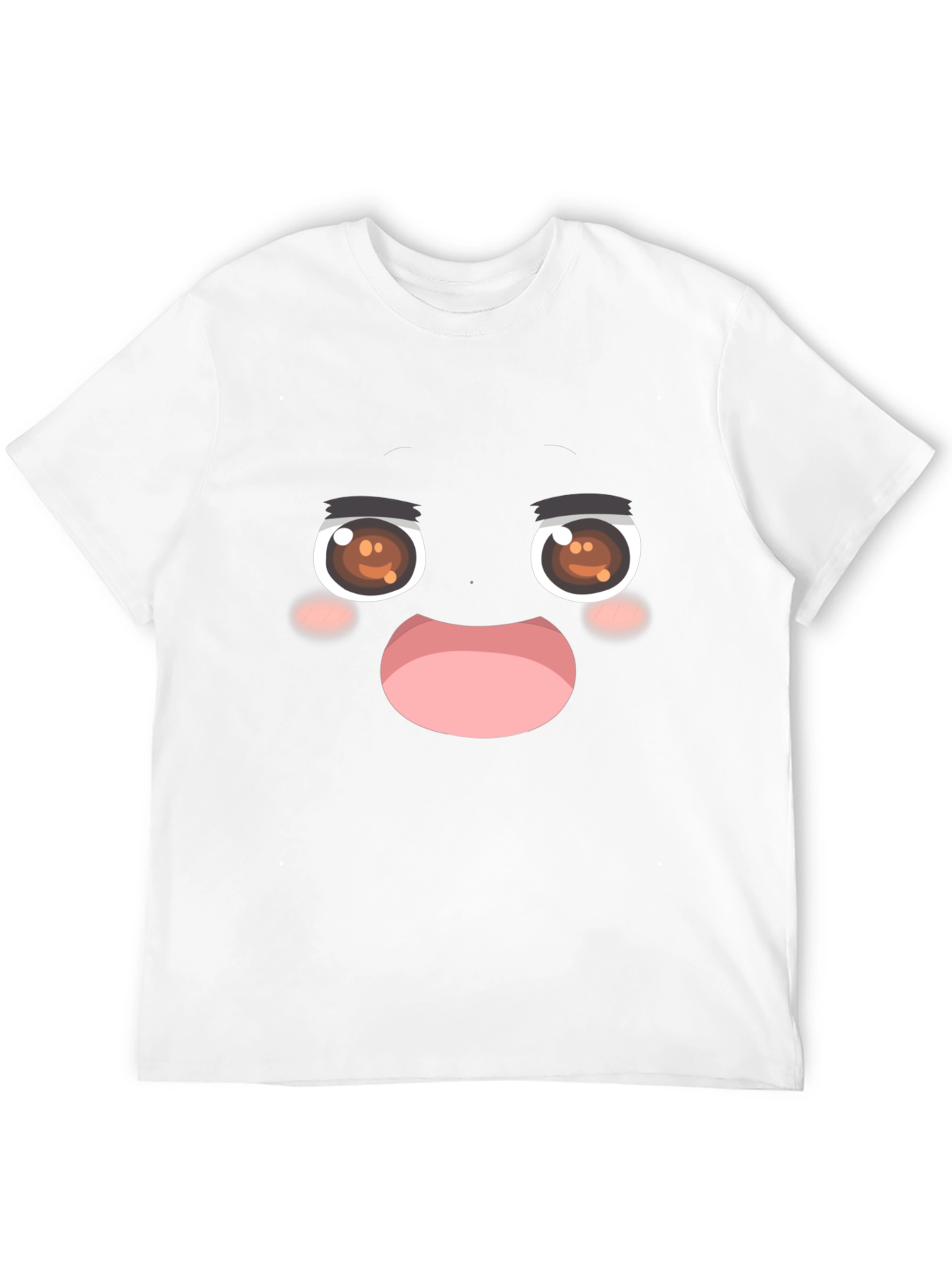 Funny Anime Face Black T-Shirt