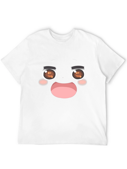 Funny Anime Face Black T-Shirt