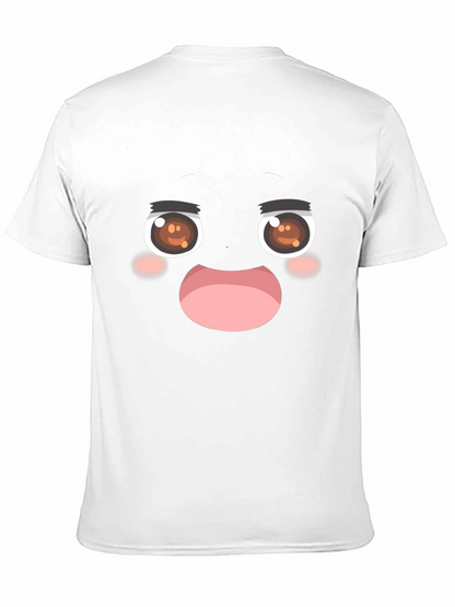 Funny Anime Face Black T-Shirt