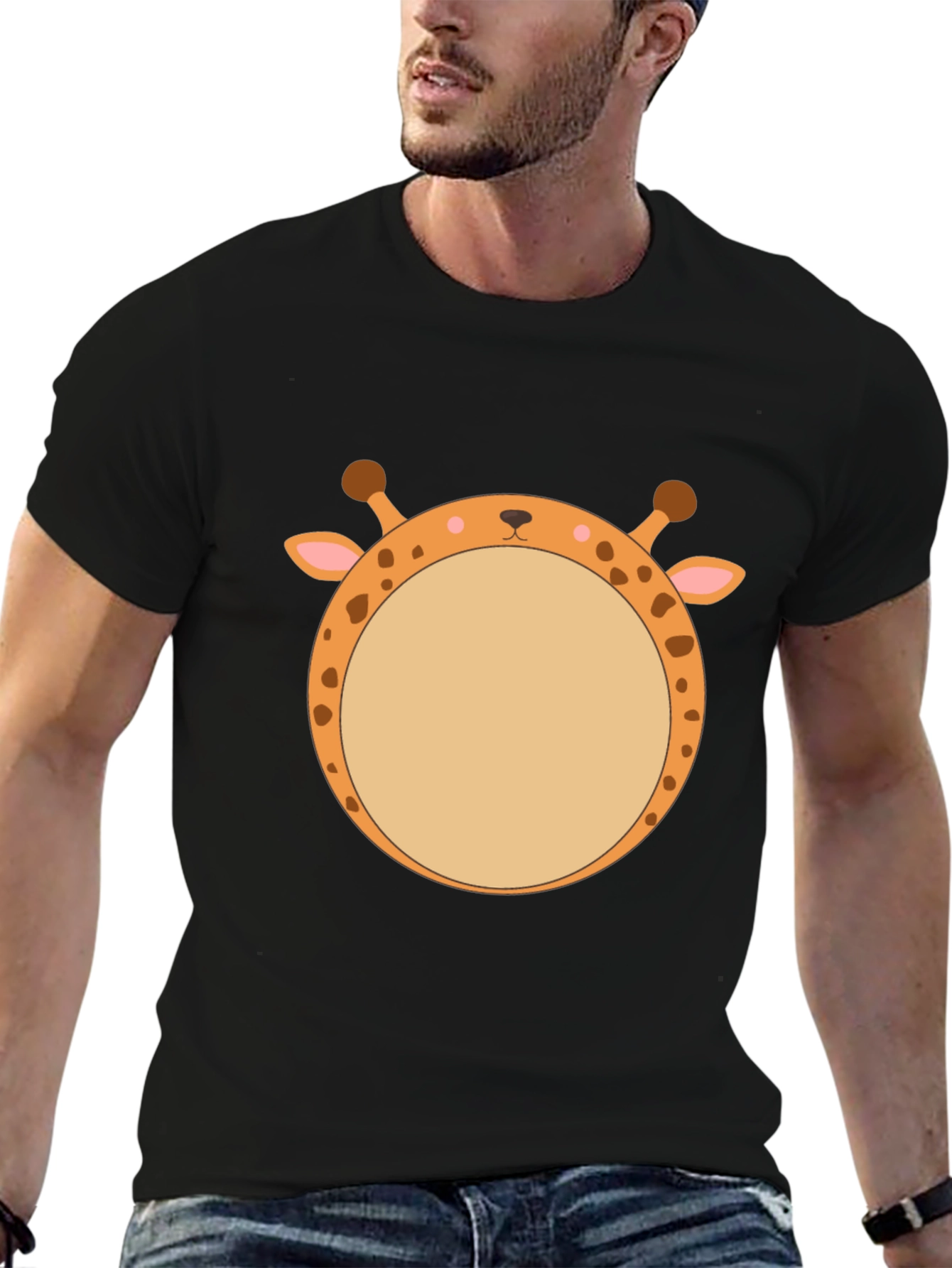 Giraffe Face T-Shirt - Unique Animal Graphic Tee