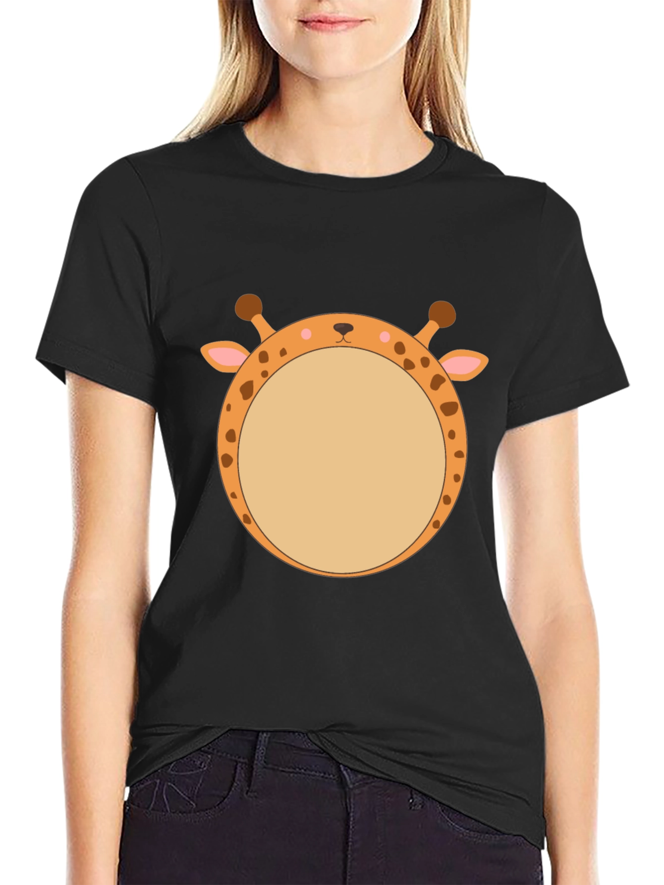 Giraffe Face T-Shirt - Unique Animal Graphic Tee