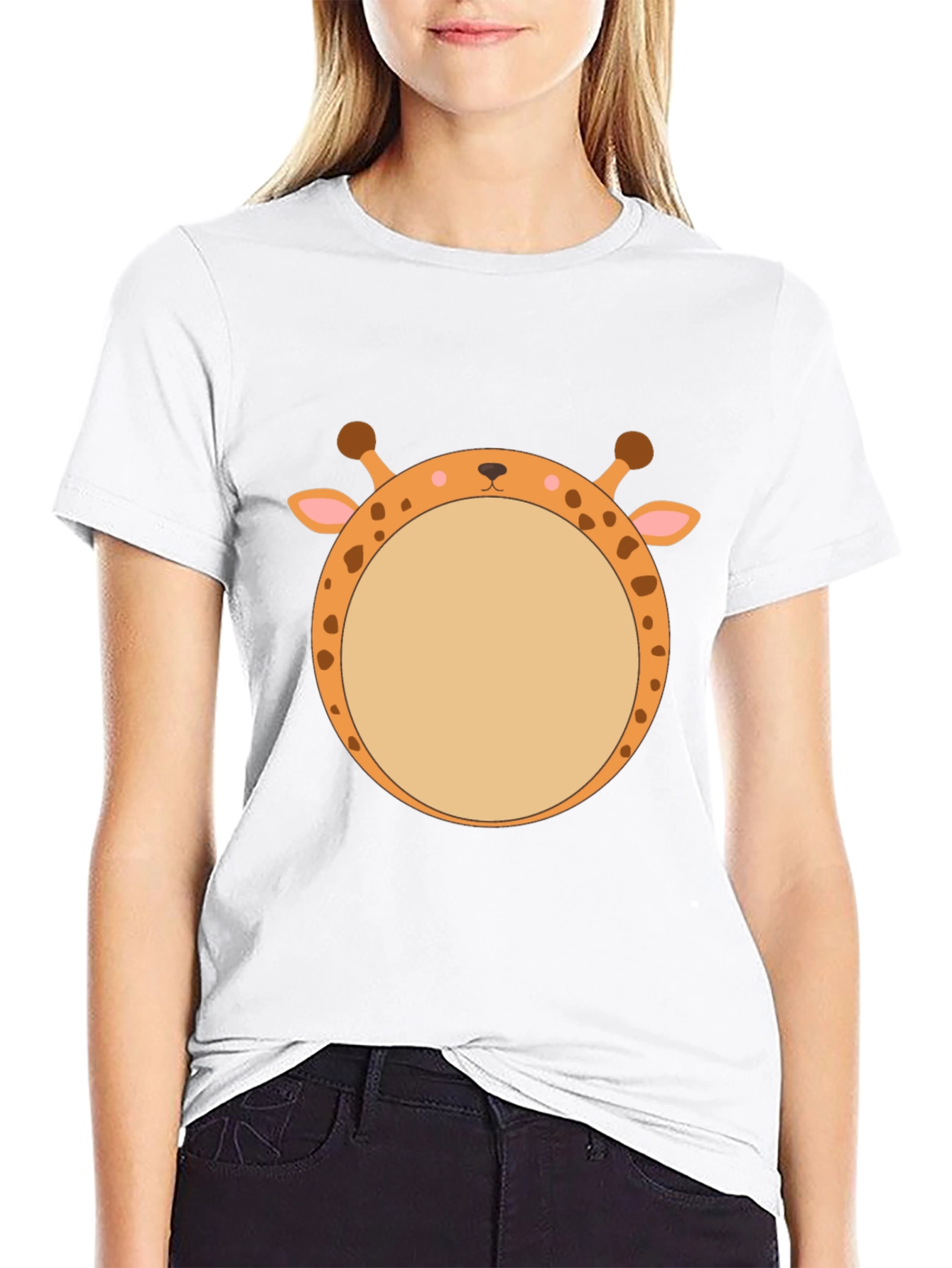 Giraffe Face T-Shirt - Unique Animal Graphic Tee
