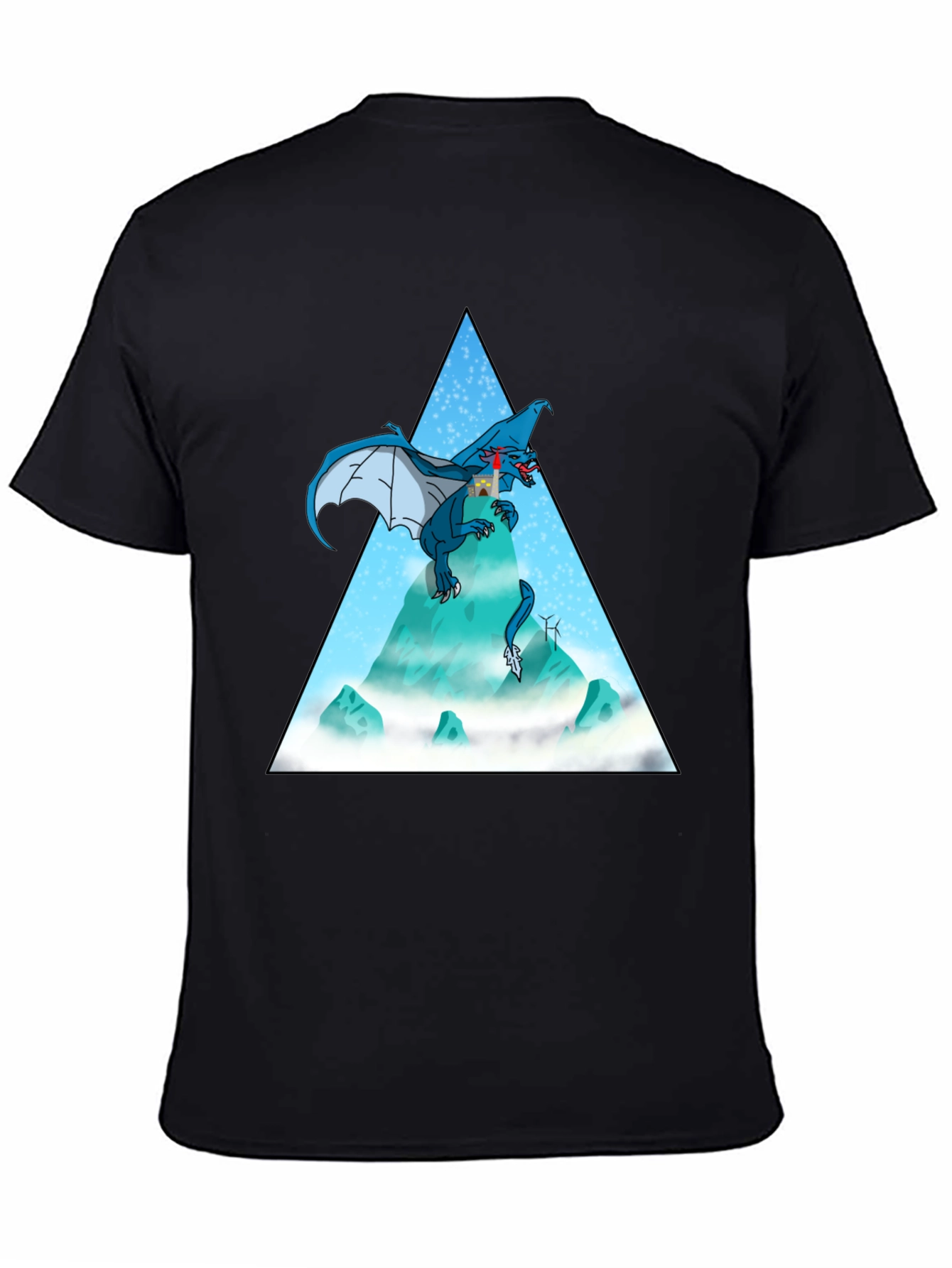 Dragon Peak Graphic Tee - Black Cotton Blend